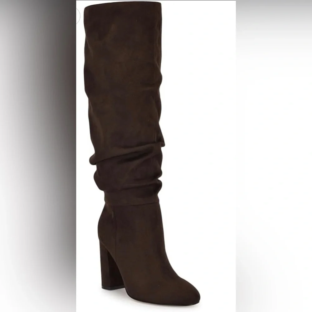 New Nine West Women's Magnett Block Heel Slouchy Knee High Boots size 7
